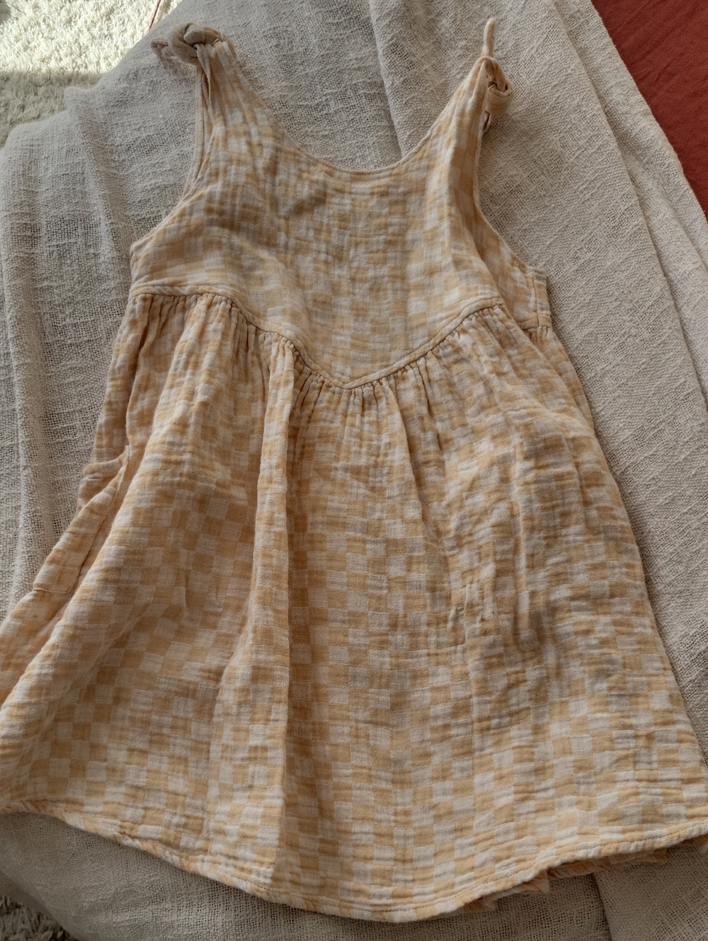 Rylee And Cru Peach Checker Tank Dress 6 Years